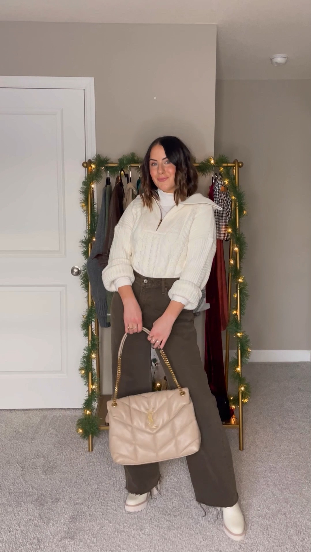 Whole outfit on sale for cyber week and Black Friday! Use code CYBERAF to get my sweater + denim 30% off plus additional 15% off! Spanx bodysuit and waterproof boots on sale too! Wearing M in bodysuit, s quarter zip & 28 denim 

#abercrombie #thanksgivingoutfit #blackfriday

#LTKCyberweek #LTKshoecrush #LTKHoliday