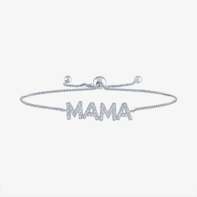 Limited Time Special! "Mama" 1/10 CT. T.W. Genuine White Diamond Sterling Silver Bolo Bracelet | JCPenney