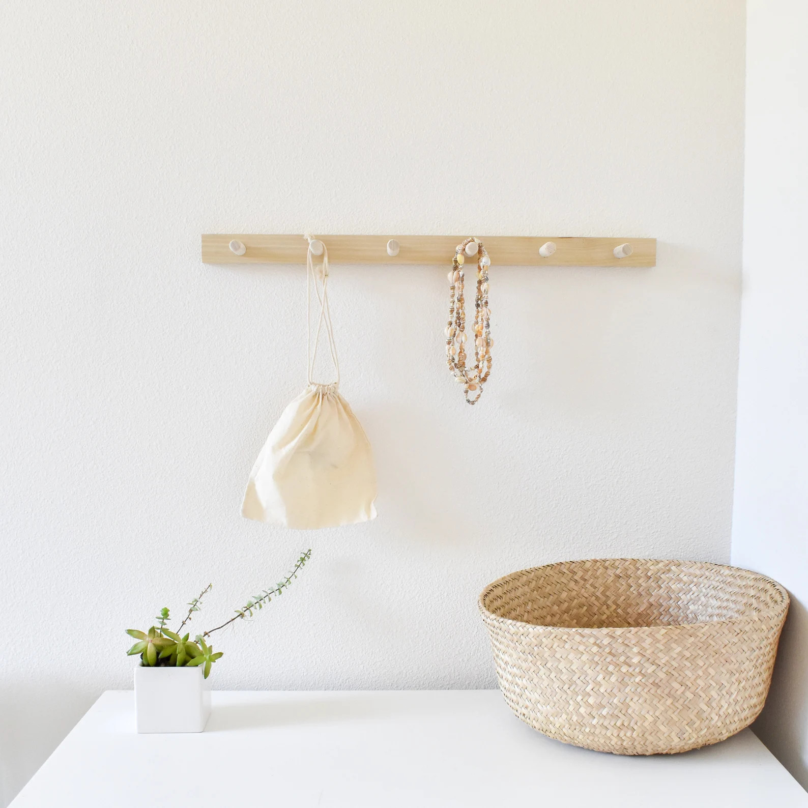 Thin Wooden Modern Peg Rail | Modern Minimalist Wall Coat Hooks | Scandinavian Peg Rail | Nursery... | Etsy (US)