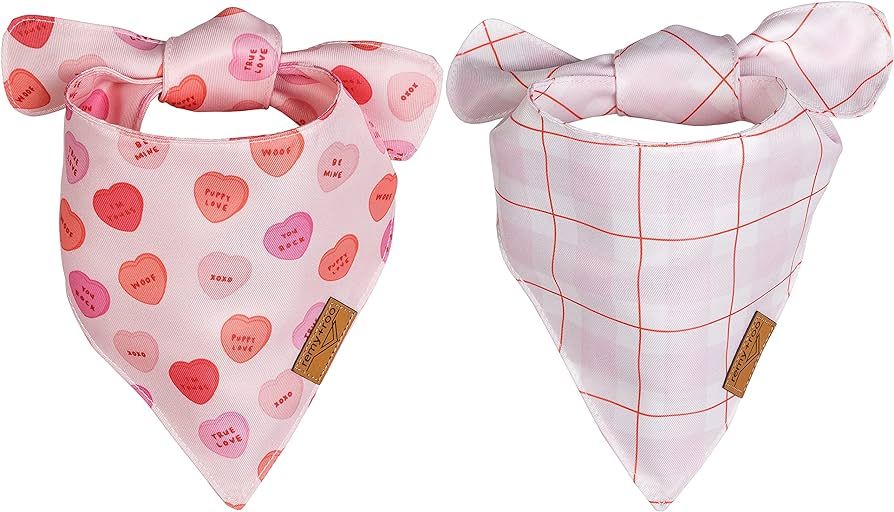 Remy+Roo Dog Bandanas - 2 Pack | Sweetheart Set | Premium Durable Fabric | Patented Shape | Adjus... | Amazon (US)