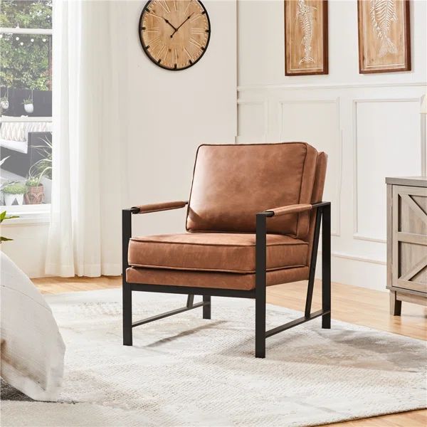 Slipcovered Faux Leather Armchair | Wayfair North America