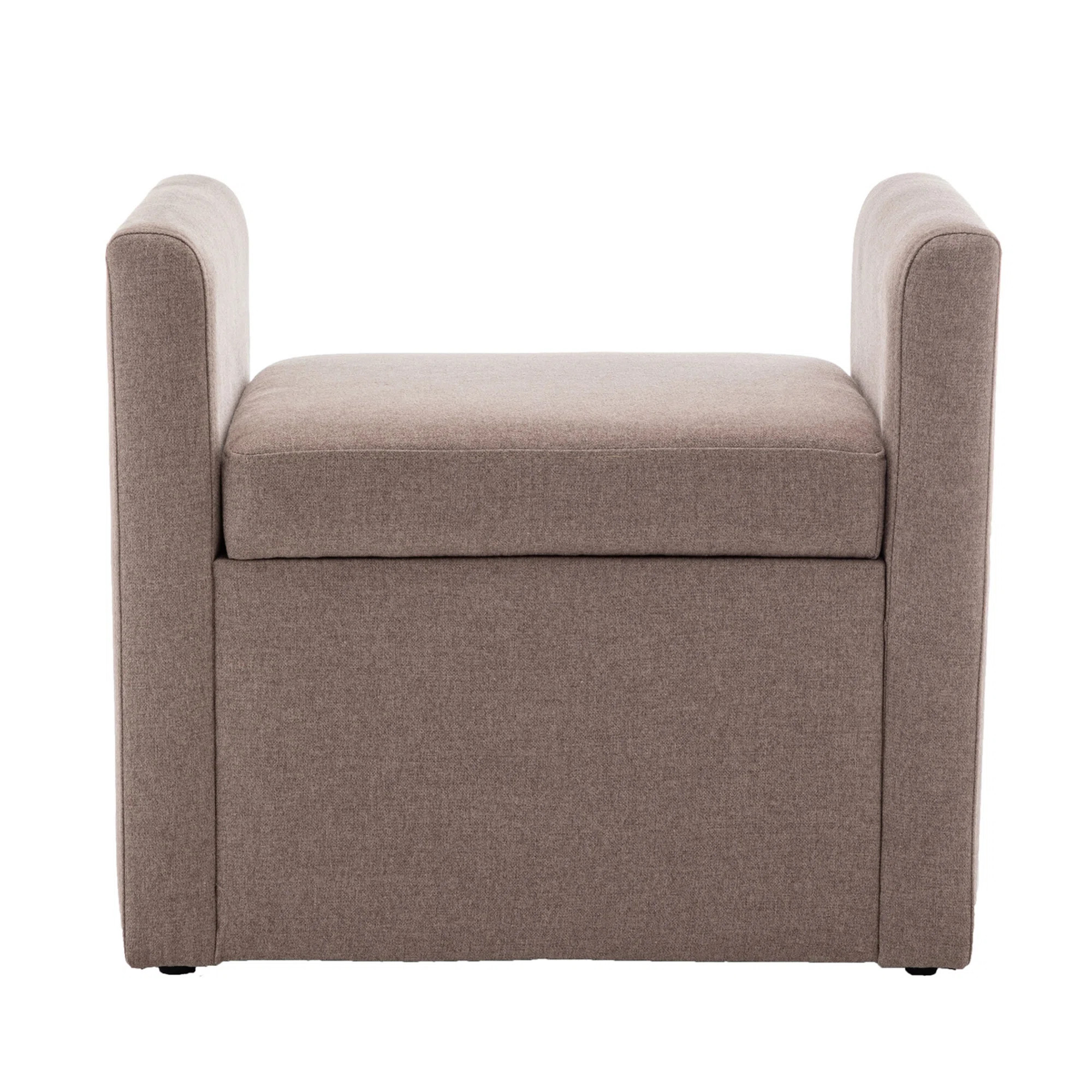Upholstered Storage Ottoman Chair With Arms, 26" Multifunctional Accent Chair With Hidden Storage... | Wayfair North America