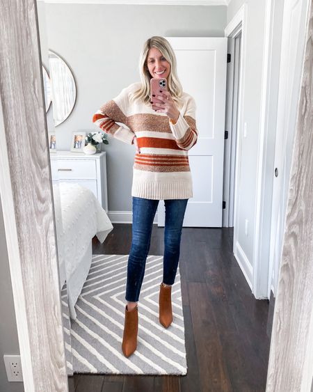 Oversized striped Fall sweater!
•
Wearing size S/M
•
•
@shopreddress #rdbabe #bumpfriendly #maternitystyle 

#LTKSeasonal #LTKstyletip #LTKfamily