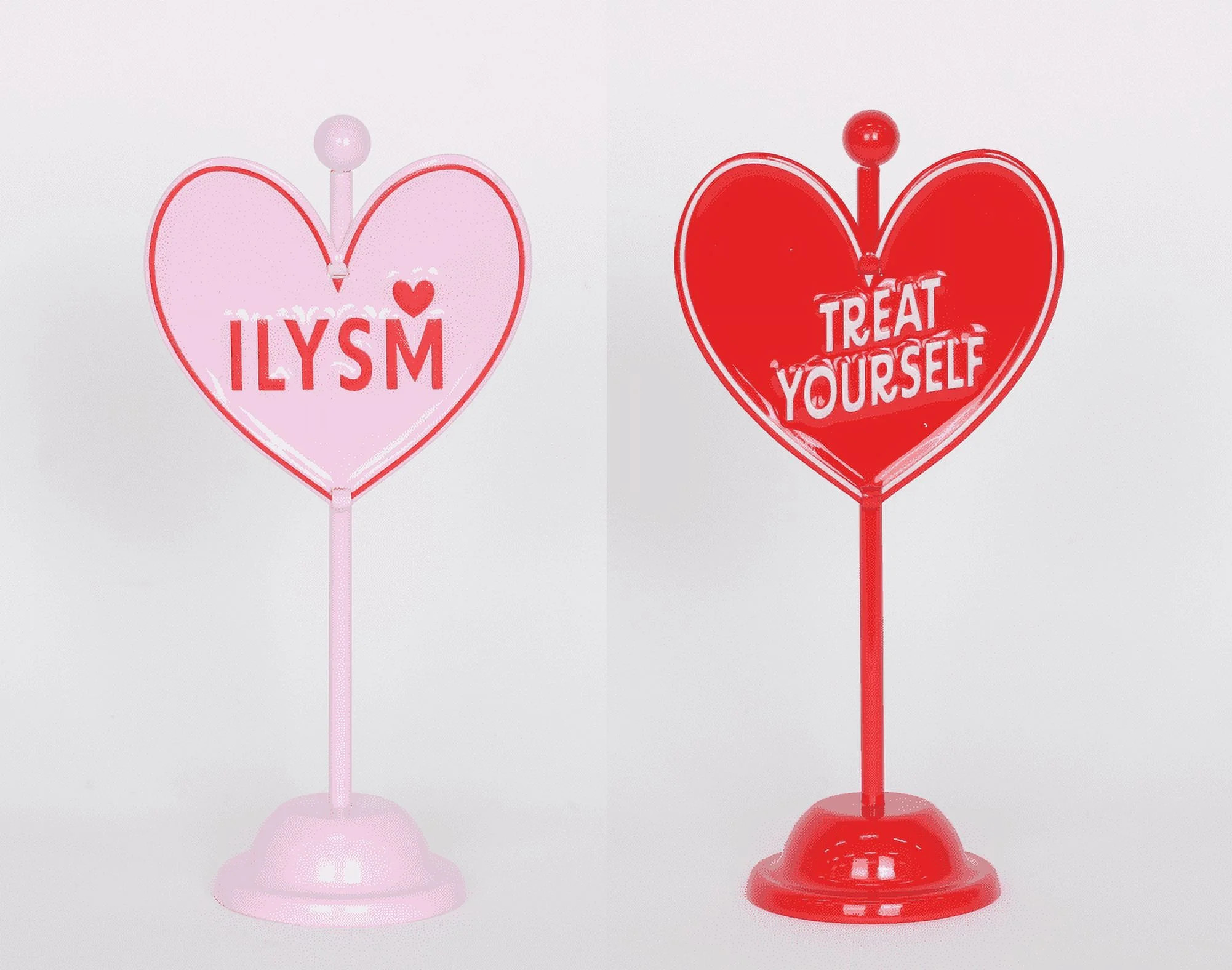 Valentine's Day Red, Pink and White Heart Tabletop Decorations, 6.75 in, by Way To Celebrate | Walmart (US)