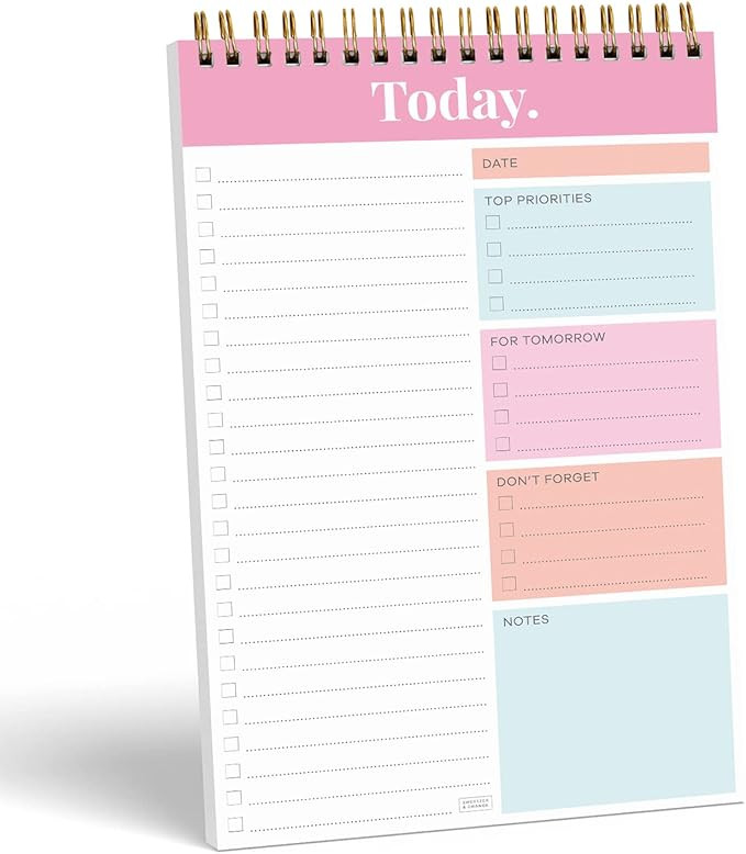 S&O Daily Planner Notepad for Productivity - 52 Page Daily To Do Planner - Undated Planner and Or... | Amazon (US)