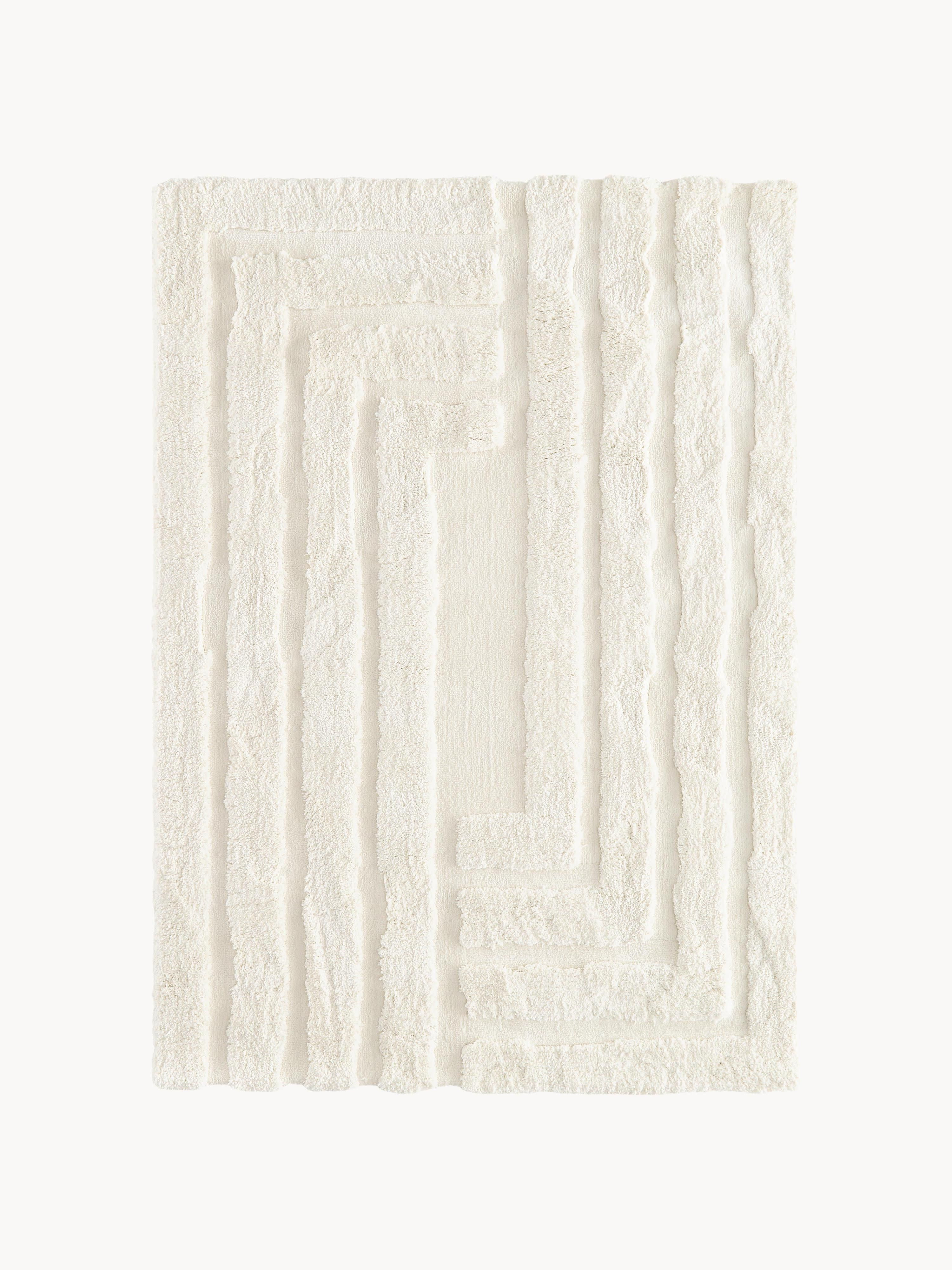 Flauschiger Hochflor-Teppich Genève mit erhabener Hoch-Tief-Struktur | Westwing EU