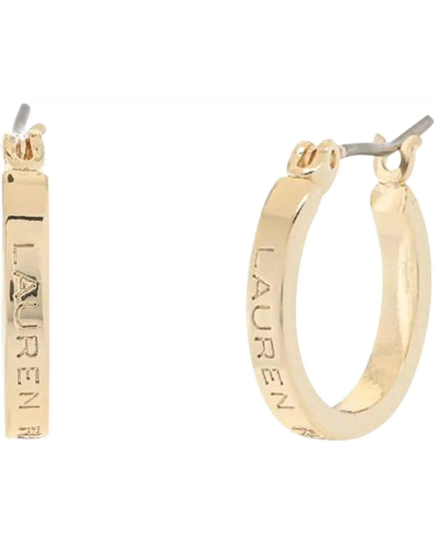 LAUREN Ralph Lauren 15 mm Logo Hoop Earrings | Zappos
