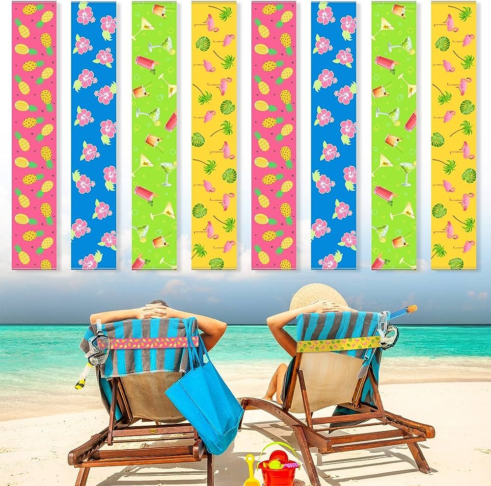 8 Pack Towel Bands for Beach Chairs Cruise Towel Clips for Lounge Beach Pool Chairs Towel Strap H... | Amazon (US)