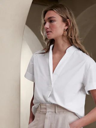 Pleated-Back Top | Banana Republic Factory