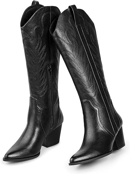 Arromic Cowgirl Boots for Women, Western Cowboy Boots for Women Knee High Tall Pointed Toe Embroi... | Amazon (US)