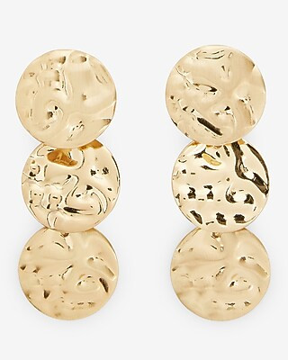 Hammered Circle Drop Earrings | Express