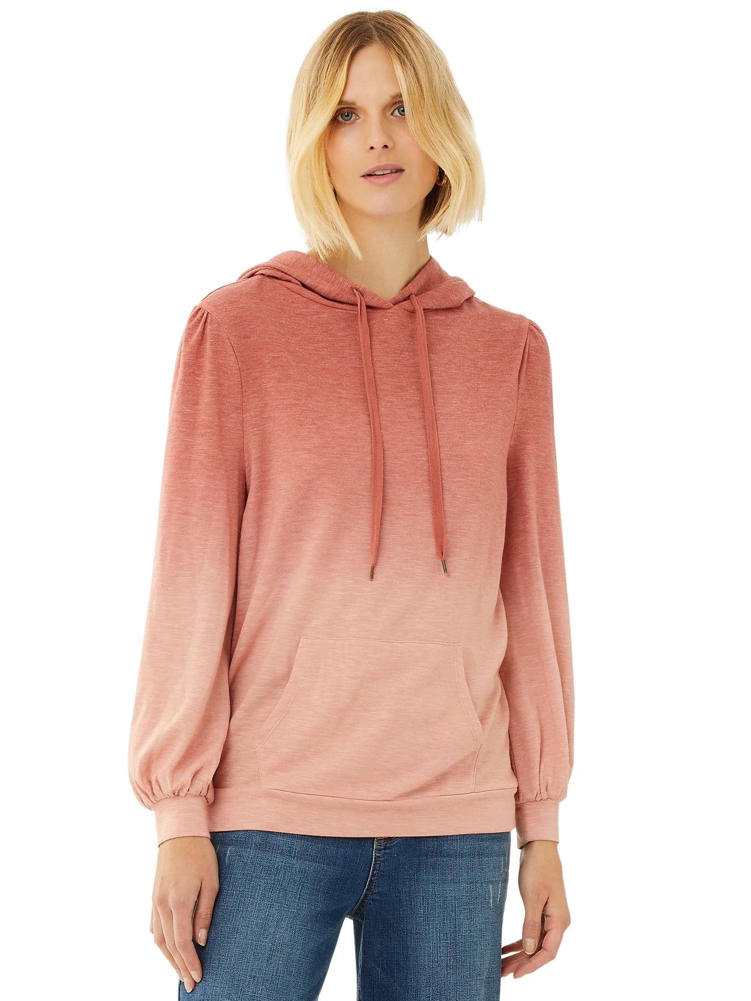 Scoop Women's French Terry Dip Dye Hoodie | Walmart (US)