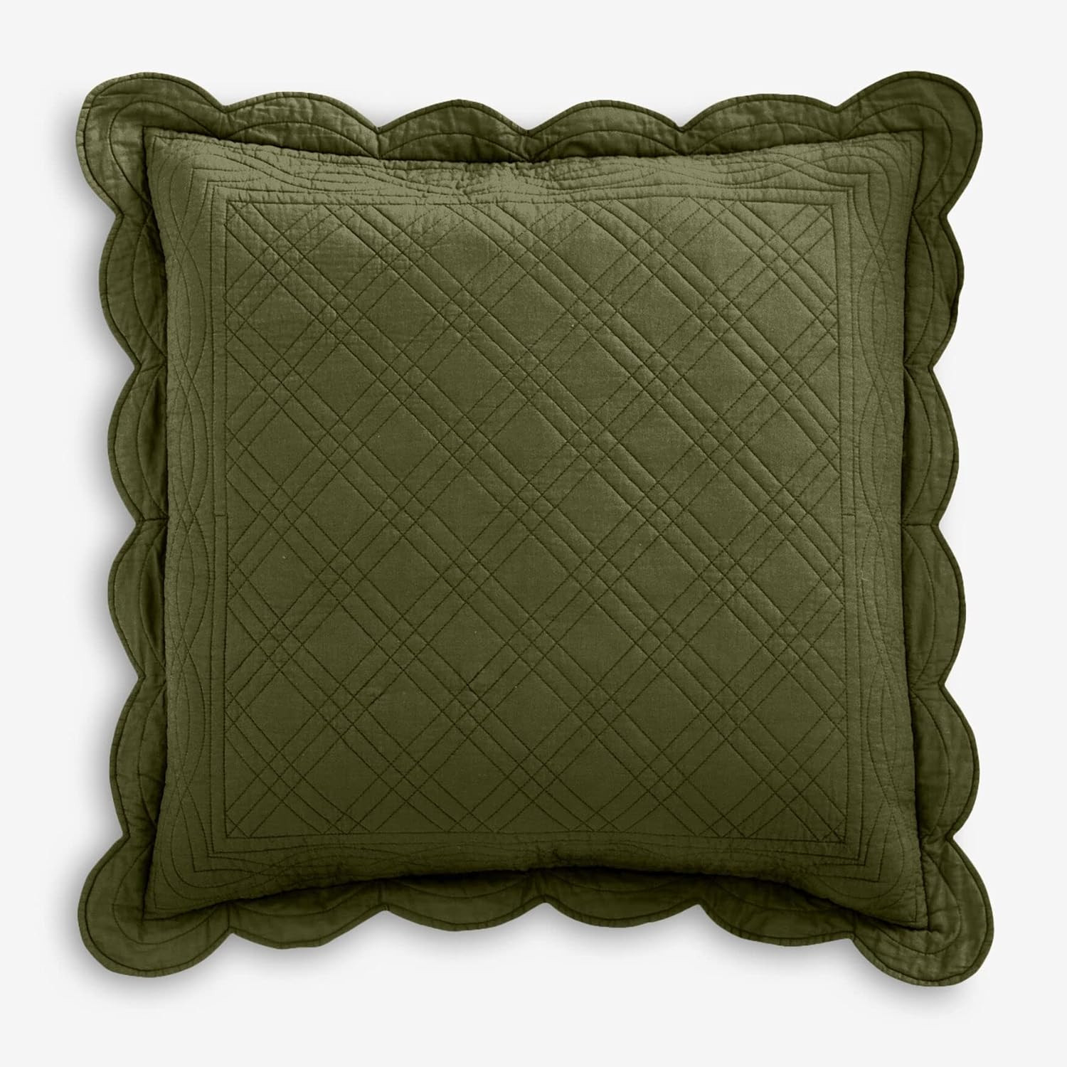 BrylaneHome Florence Euro Sham - Euro, Green | Amazon (US)