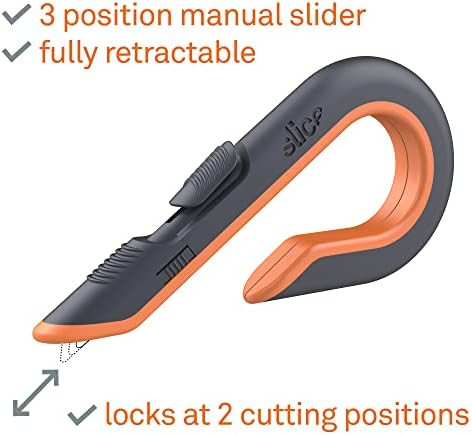 Slice - 10400 Box Cutter, 3 Position Manual Button with Ceramic Blade, Locking blade | Amazon (US)