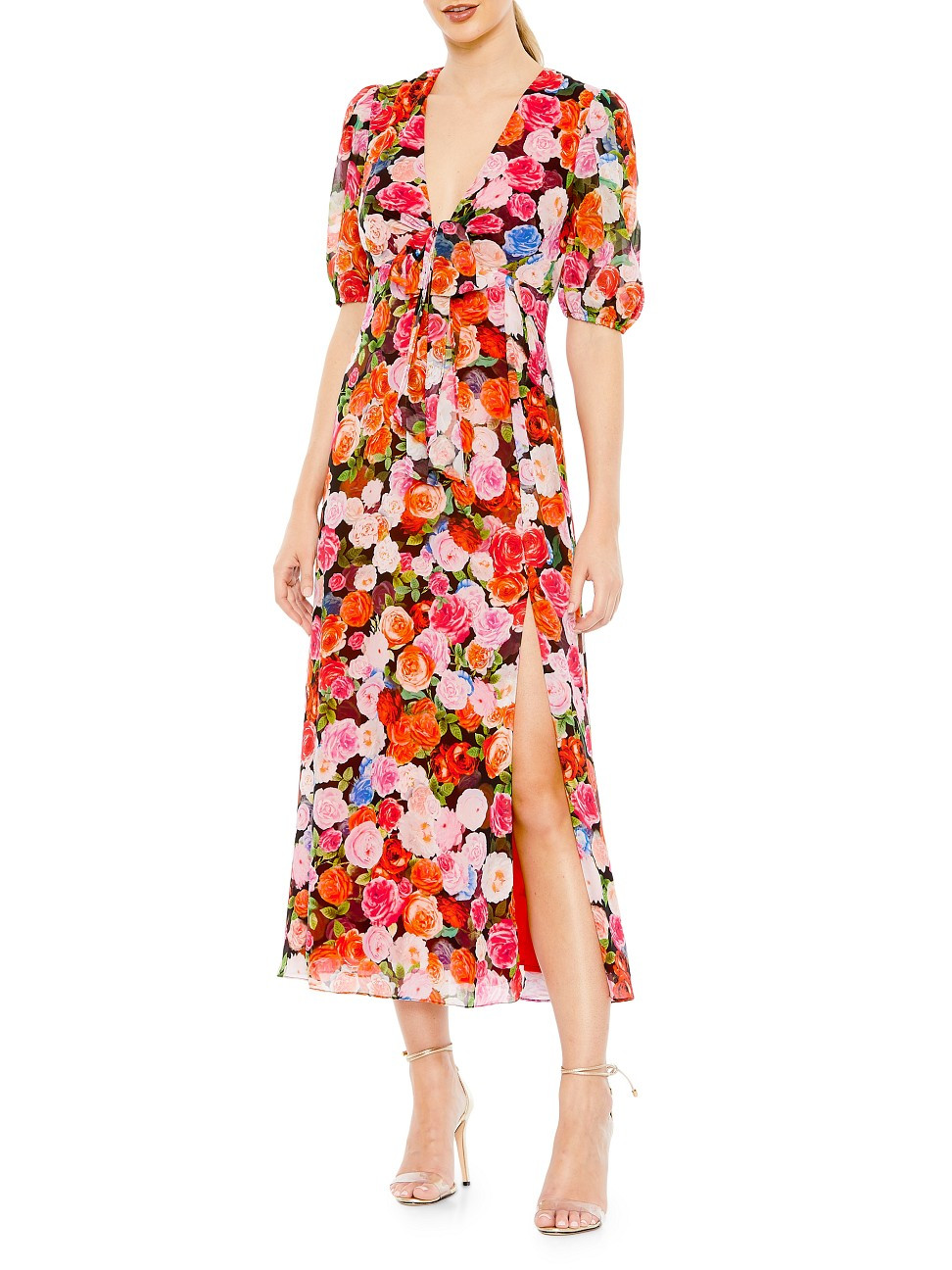 Women's Floral Midi-Gown - Rose Multi - Size 6 | Saks Fifth Avenue