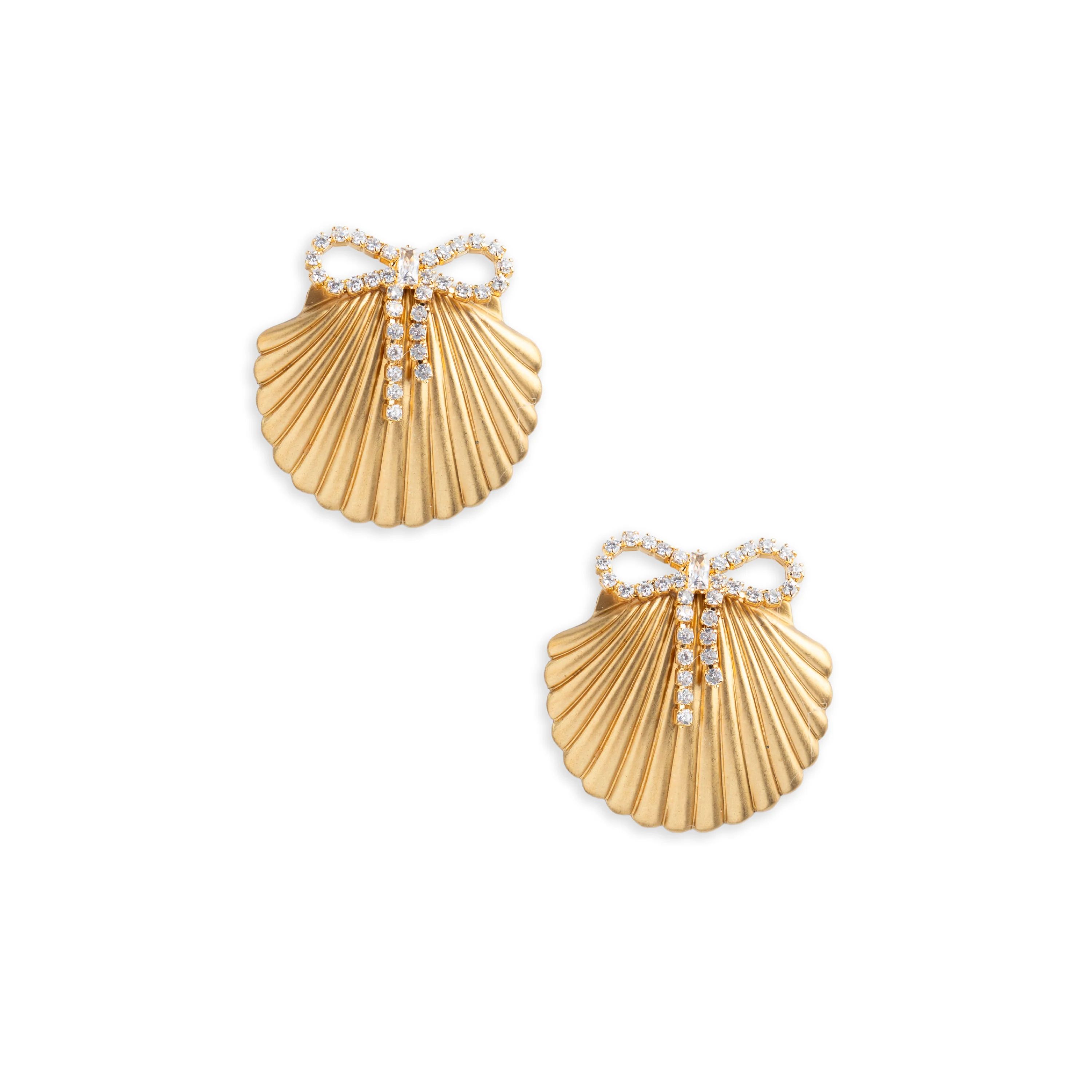 Pave Bow Shell Studs | Neely Phelan