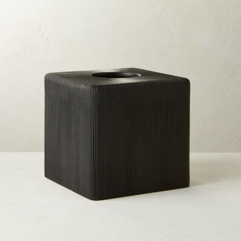 Parello Pleated Black Tissue Box + Reviews | CB2 | CB2