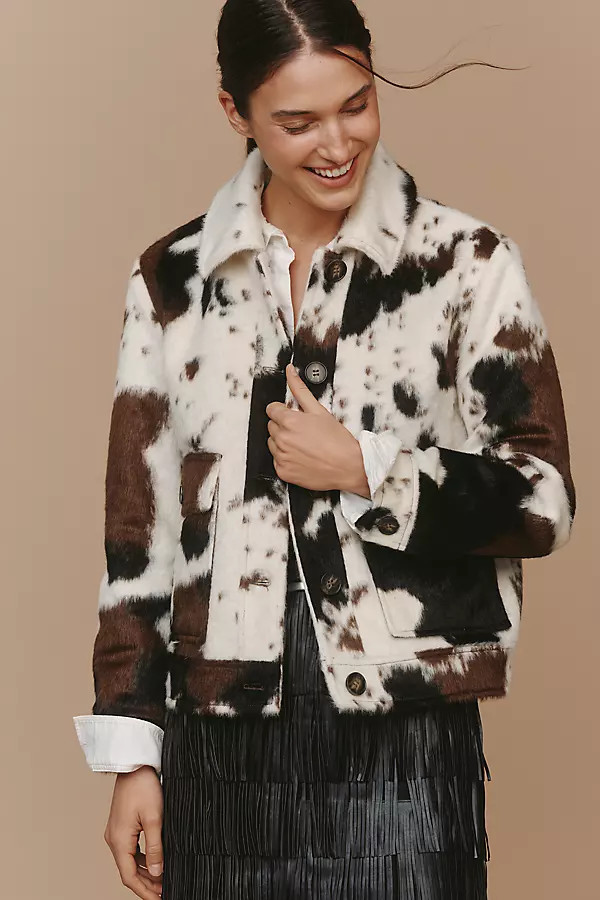 Dakota Faux Fur Cow Print Jacket | Anthropologie (US)