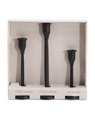 Set Of 3 Taper Candle Holders | TJ Maxx