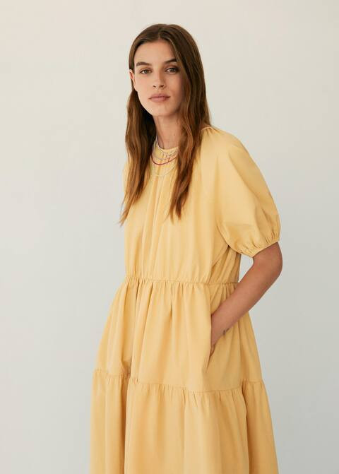 Popeline-Kleid mit Ballonärmeln | MANGO (DE)