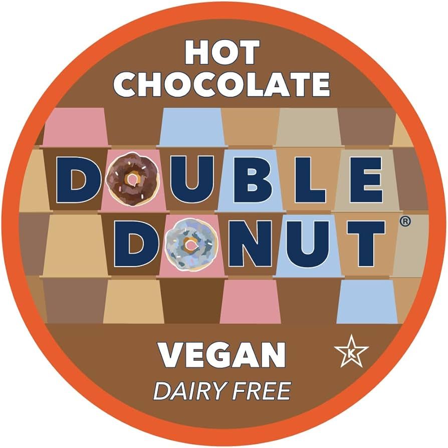 Double Donut Dairy Free Hot Chocolate Pods, Lactose Free Vegan Hot Chocolate Mix Cups For Keurig ... | Amazon (US)