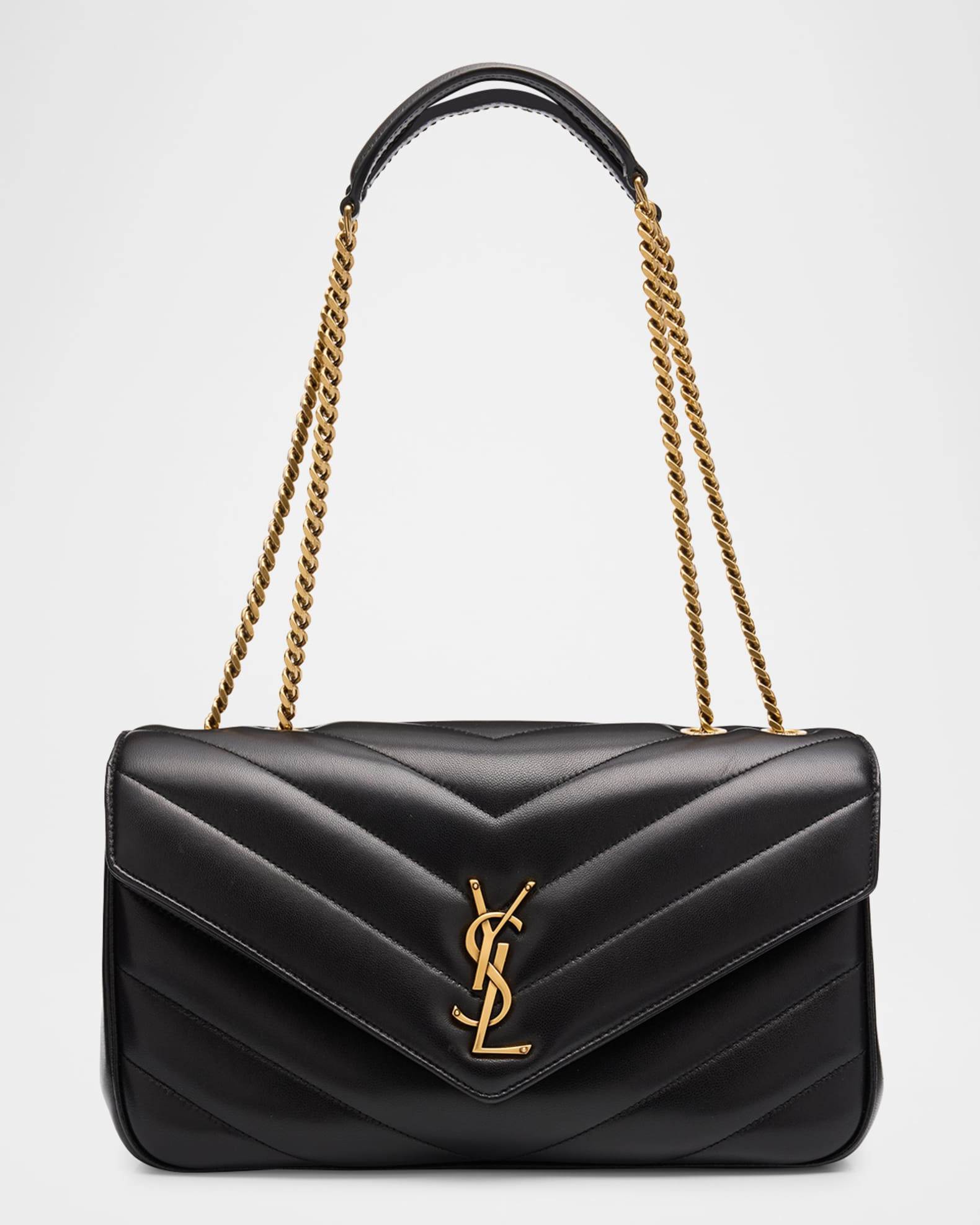 Saint Laurent Loulou Medium YSL Chain Shoulder Bag in Quilted Leather | Neiman Marcus