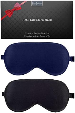 Amazon.com: Silk Sleep Mask, 2 Pack 100% Real Natural Pure Silk Eye Mask with Adjustable Strap, E... | Amazon (US)
