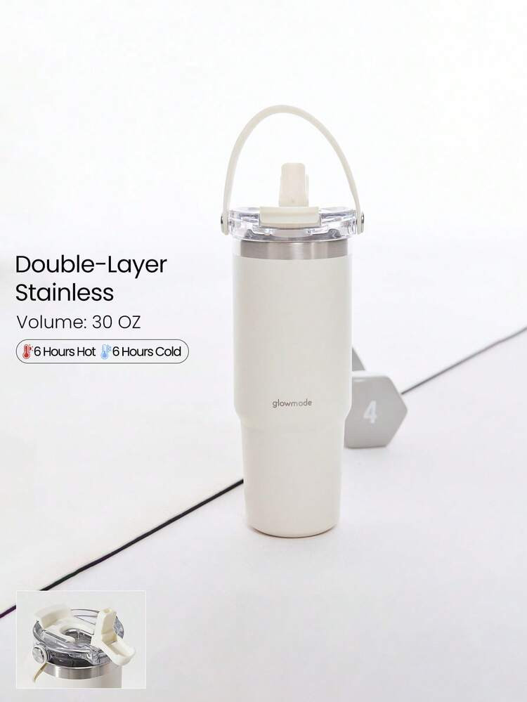 GLOWMODE 30 OZ Easy Sipper Stainless Steel Double-Insulated Flip Straw Portable Handle Beverage T... | SHEIN