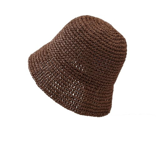 Straw Bucket Hat for Women Soft Mesh Fisherman Cap Outdoor Visor Hats for Women Girls Brown | Amazon (US)