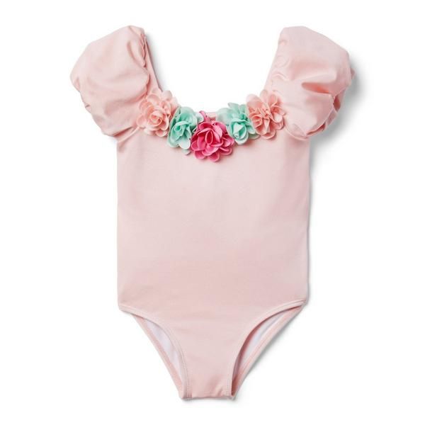 Rosette Puff Sleeve Swimsuit | Janie and Jack