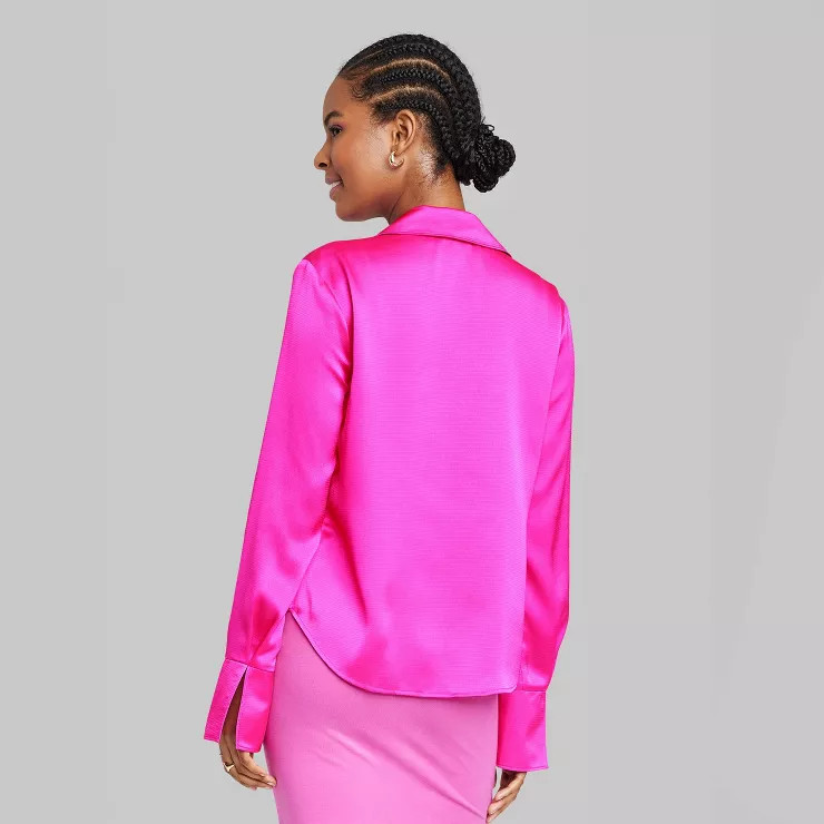 Women's Bell Long Sleeve Satin Fly Away Top - Wild Fable™ | Target