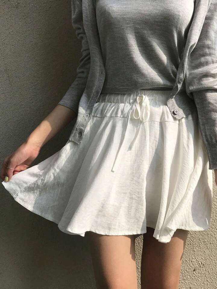 DAZY Women Solid Color Waist Tie Skirt | SHEIN