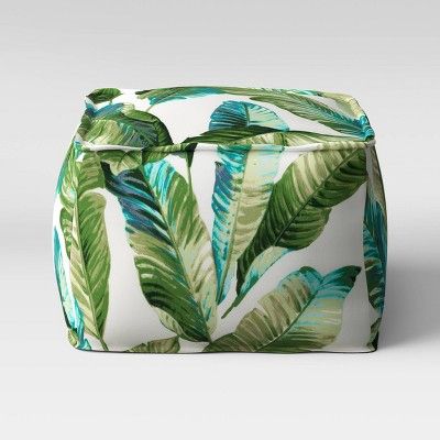 Vacation Tropical Outdoor Pouf DuraSeason Fabric™ Green - Threshold™ | Target