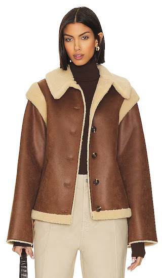 LPA Bona Sherpa Jacket in Brown. - size M | Revolve Clothing (Global)