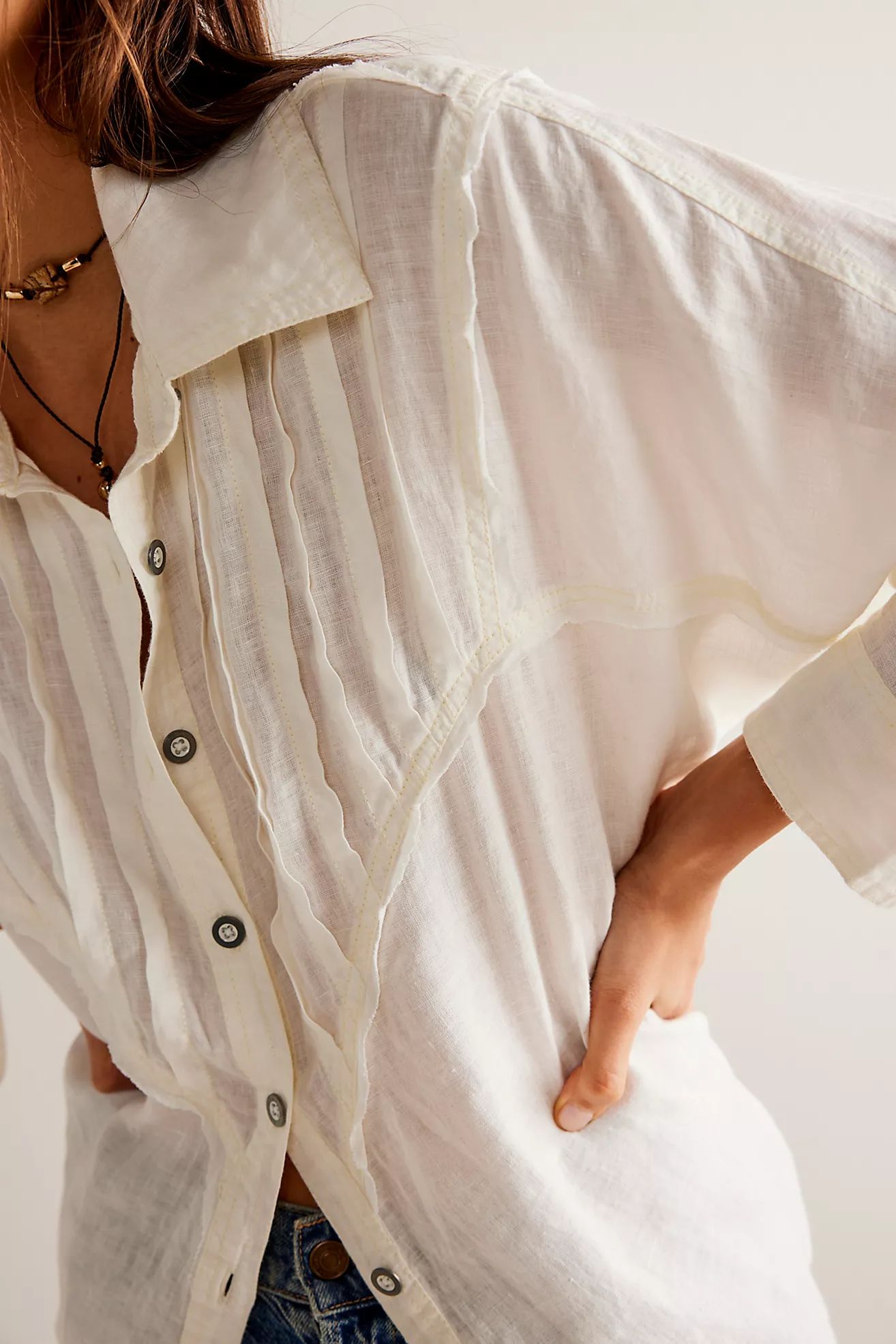 Tucked Up Linen Shirt | Free People (Global - UK&FR Excluded)