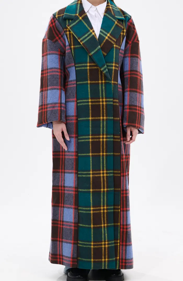 AZALEA WANG Oversize Plaid Trench | Nordstrom | Nordstrom