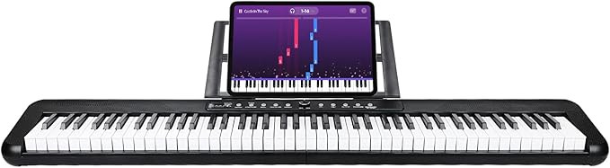 88 Key Digital Piano, Semi Weighted Electronic Keyboard Piano with Music Stand, Power Supply, Blu... | Amazon (US)