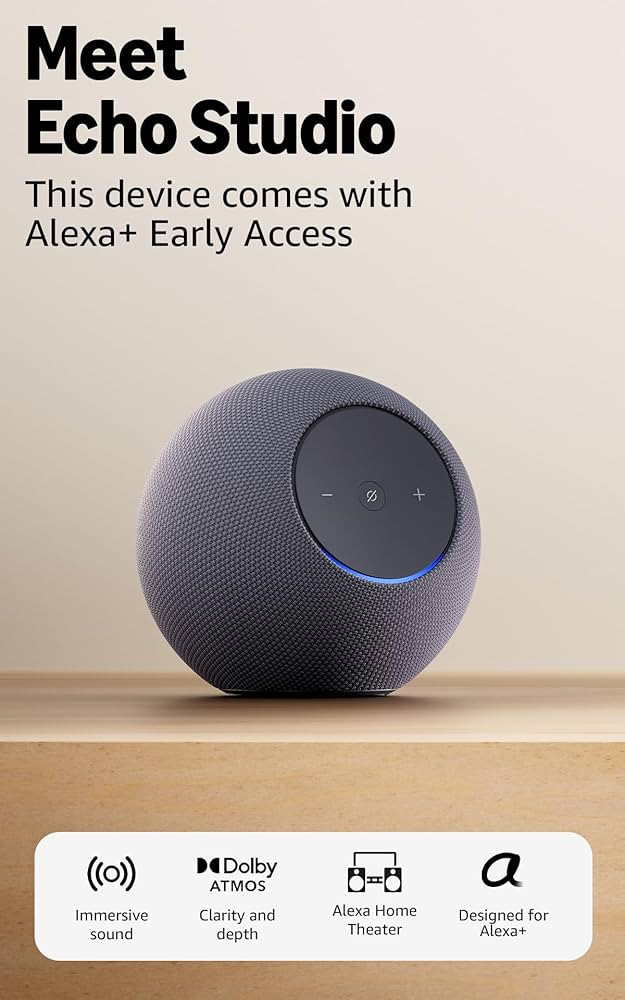 Amazon Echo Studio (newest model), Our best-sounding Alexa speaker, With built-in smart home hub,... | Amazon (US)