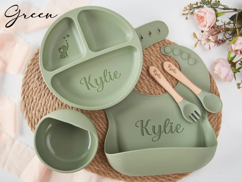 Personalized Silicone Weaning Set,cartoon Weaning Set for Toddler Baby Kids,feeding Set With Name... | Etsy (US)