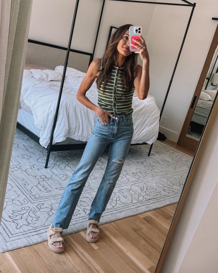 cutest striped top + straight leg jeans on sale at @madewell from now! 😍

#LTKsalealert #LTKstyletip