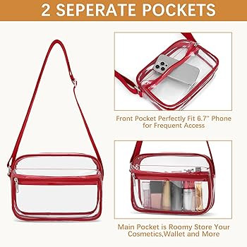 BOSTANTEN Clear Purses for Women Stadium Approved Clear Bags Small Crossbody Bags Trendy for Conc... | Amazon (US)