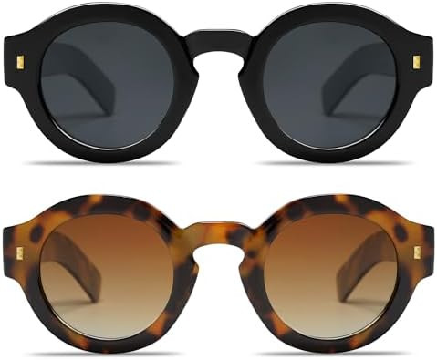 VANLINKER Vintage Round Polarized Sunglasses for Women Men Trendy Shades Retro Circle Sun Glasses... | Amazon (US)