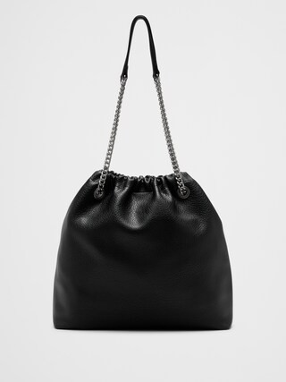 Vegan Leather Gathered Chain Bucket Bag | Banana Republic Factory