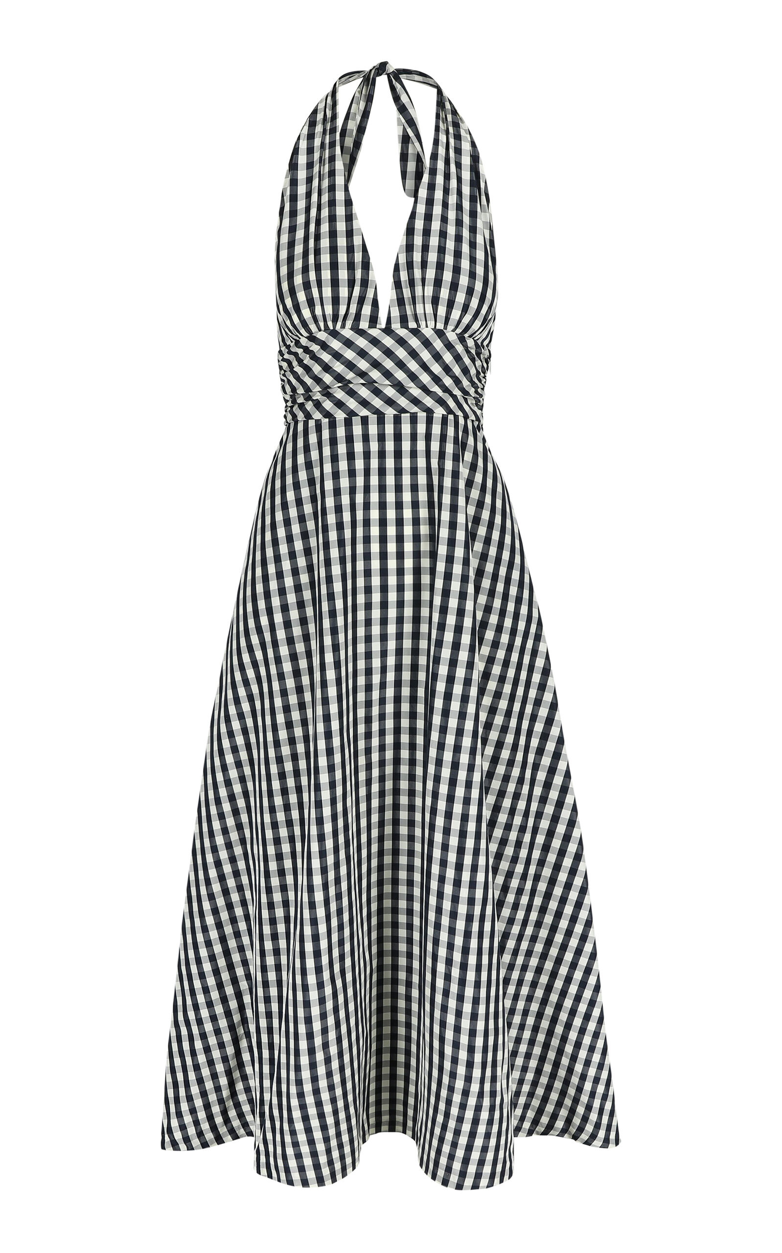 Marilyn Gingham Taffeta Maxi Halter Dress | Moda Operandi (Global)