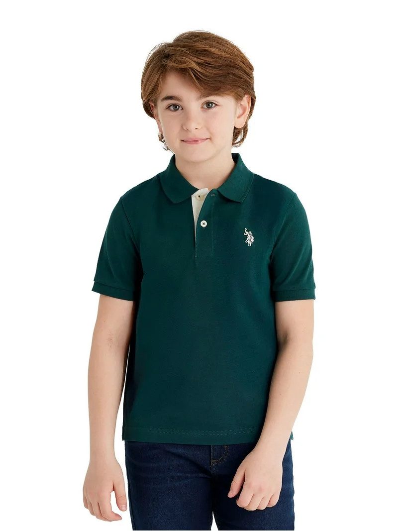 U.S. Polo Assn. Boys Short Sleeve Pique Polo Shirt, Sizes 4-18 | Walmart (US)