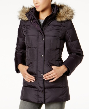London Fog Faux-Fur-Trim Down Coat | Macys (US)