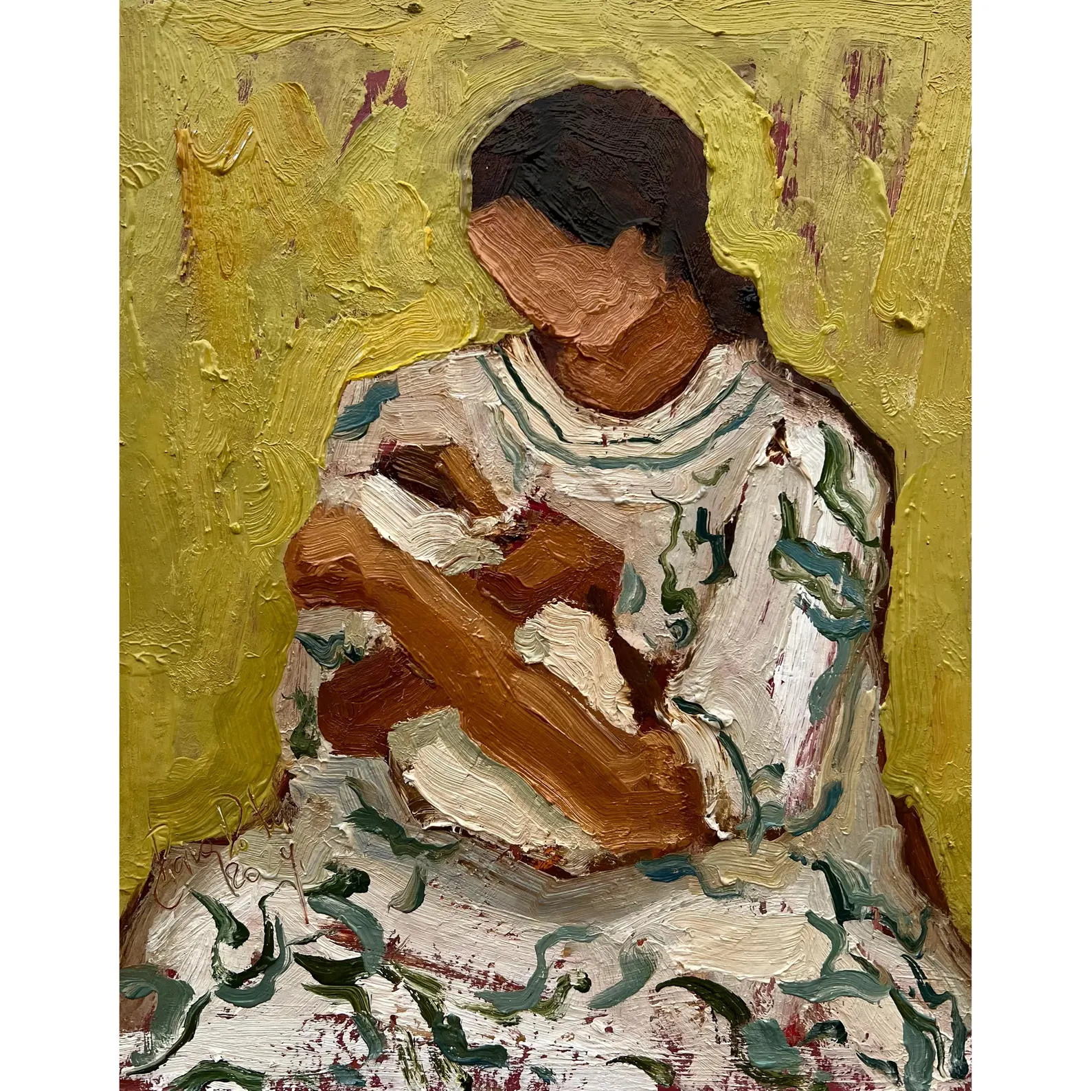 Mother With Baby Original Oil Painting,woman Portrait Wall Art,mom Child Room Decor, Boho Stile F... | Etsy (US)