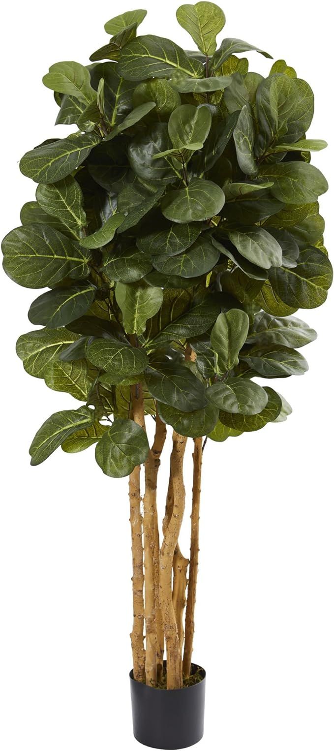 Nearly Natural 5’ Fiddle Leaf Fig Artificial Trees, 60in, Green | Amazon (US)