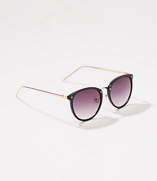 LOFT Metallic Arm Round Sunglasses | LOFT