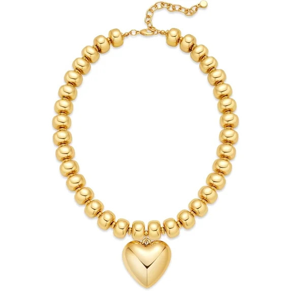 SUETOR Chunky Heart Necklaces for Women Colorful Resin Beaded Choker Necklace Gold Puffy Heart St... | Walmart (US)